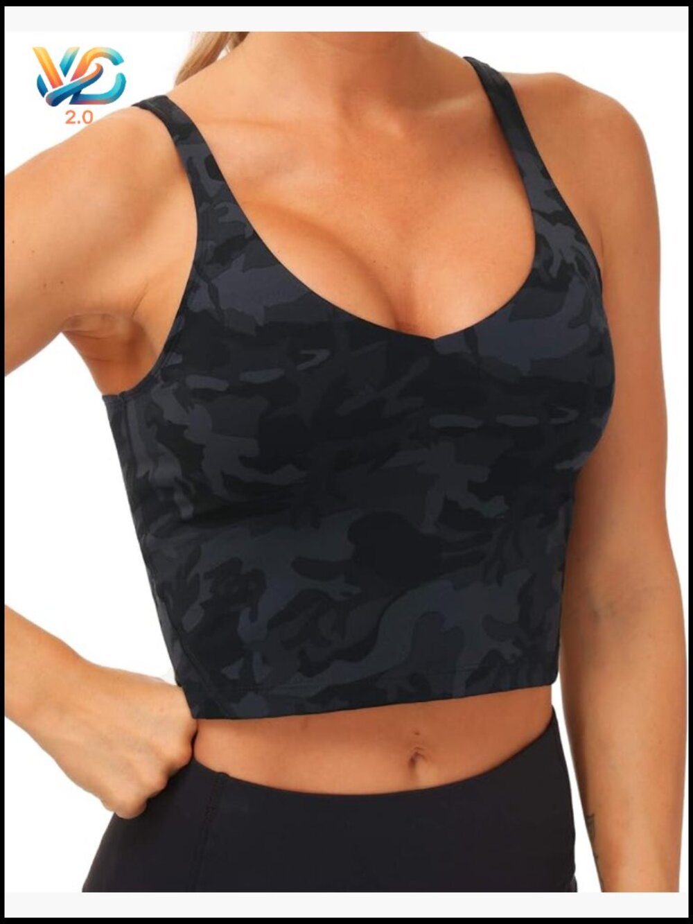 Longline Wirefree Padded Sports Bra Medium Support Racerback